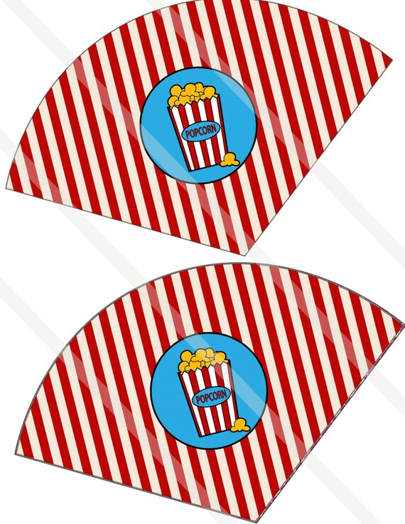Carnival Circus Popcorn Cones Print or Instant Digital Download Il_570xn