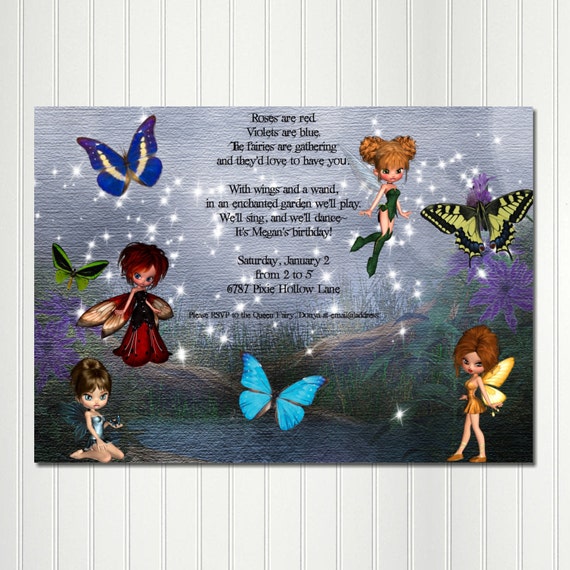 Fairy Invitation, Enchanted Garden, Fairy Party, Fairy Birthday, Fairies, Fairy Tale, Invitation Il_570xn