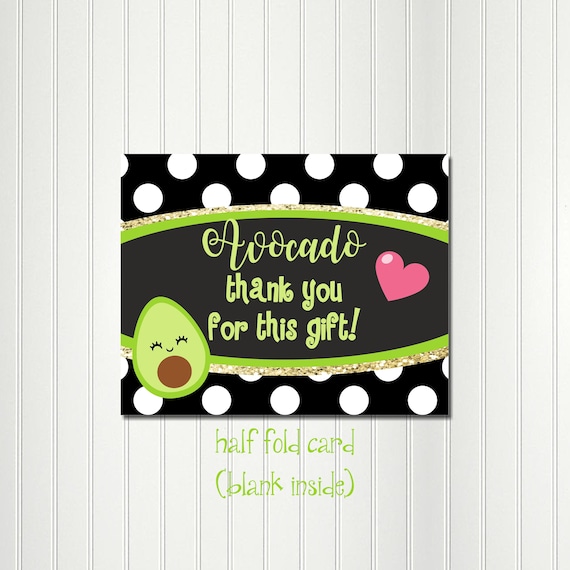 Avocado Thank You, Avocado Note Card, Holy Guacamole, First Fiesta, Taco Tuesday, Taco Party, Thank You Card, Thank You, Note Il_570xn