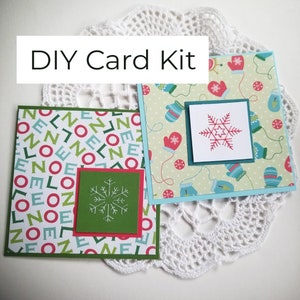 Kit de cartes brodées DIY (pour 2 cartes) / Kit de fabrication de cartes / Kit de cartes de Noël / Kit de broderie
