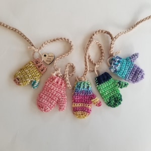 Colorful short mini mitten garland - choice of styles / mitten decor / home office garlands / bookcase decor