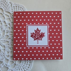 Carte de feuille d'érable canadienne brodée / oh Canada card / carte de correspondance canadienne