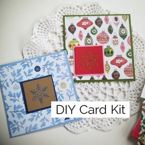 Kit de cartes brodées DIY (pour 2 cartes) / Kit de fabrication de cartes / Kit de cartes de Noël / Kit de broderie en papier