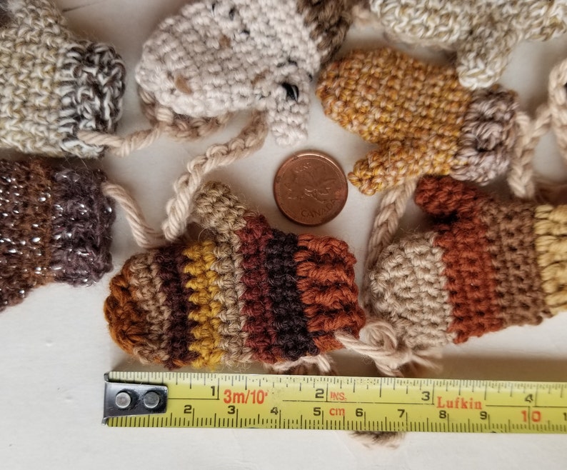 Earth tones Design your own garland / striped shades of brown mitten garland / Mitten bunting / neutral winter decor image 8