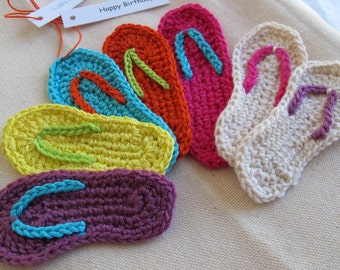 Ships in April/ Miniature Flip Flop Crochet Pattern PDF / Instant Download / mini flip flop ornament pattern