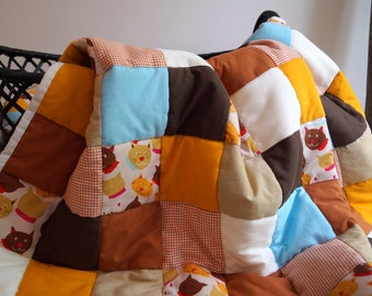 Patchwork blanket cuddly cat by Rosa4052