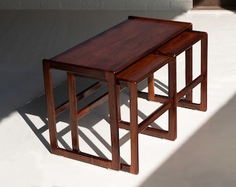 Arne Hovmand Olsen Rosewood Nesting Tables for Mogens Kold, Denmark 1960's