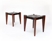 Mid Century Modern Woven Leather and Solid Wood by Edmond Spence, 1960 39 s