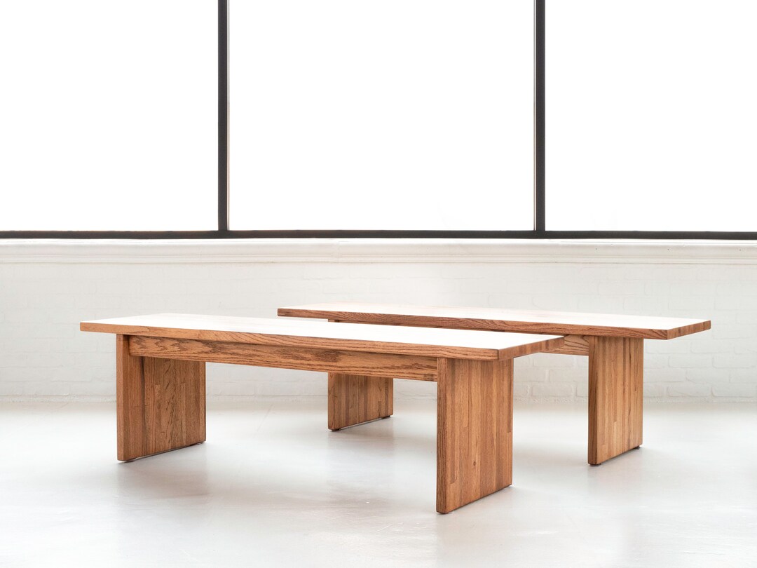 Solid Oak Vintage Benches, Circa 1970's - Etsy