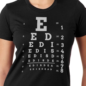 Pixies Band Shirt: &quot;Ed Is Dead&quot; Eye Chart Indie Rock Tee