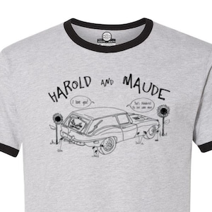 Camiseta Ringer de Harold y Maude: Jaguar Hearse, camiseta de película de culto