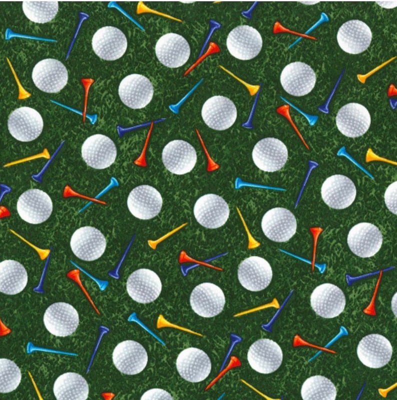 Golf Balls Fabric Golfers Fabric Timeless Treasures Score Etsy