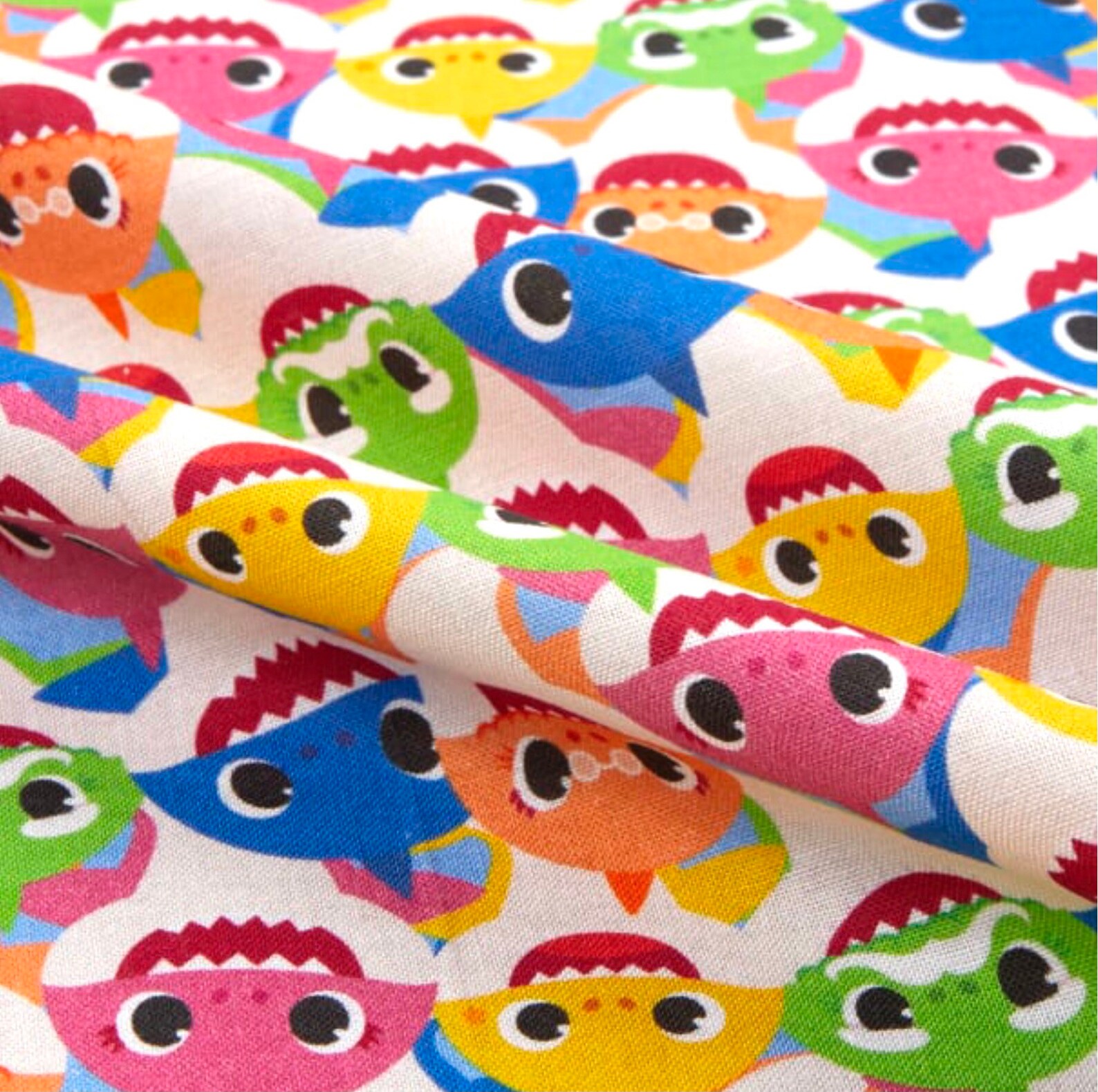 Baby Shark Fabric Baby Shark Family Pack Fabric on Cream by Etsy