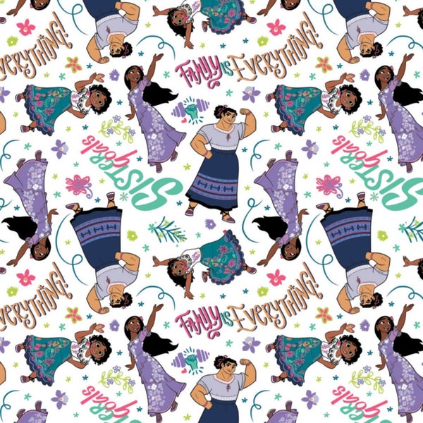 Disney Encanto Fabric, Family is Everything Fabric, Mirabel Fabric, 100% Cotton Quilting Fabric