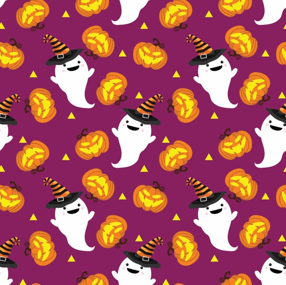 Halloween Fabric Ghost Witch Fabric Halloween Fabric on - Etsy