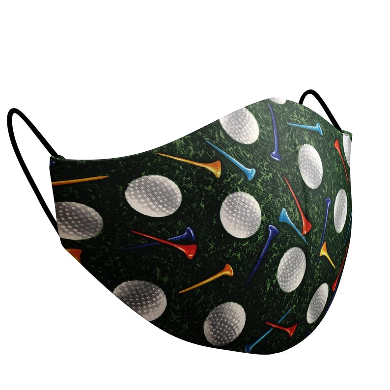 Golf Lovers Face Mask Golf Balls Face Mask Designer Fabric Etsy