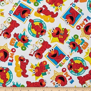 Licensed Sesame Street™ Elmo Fabric, 100% Cotton Quilting Fabric