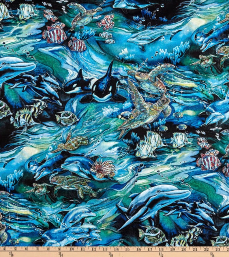 North American Wildlife Sea Life Fabric 100% Cotton Quilting - Etsy