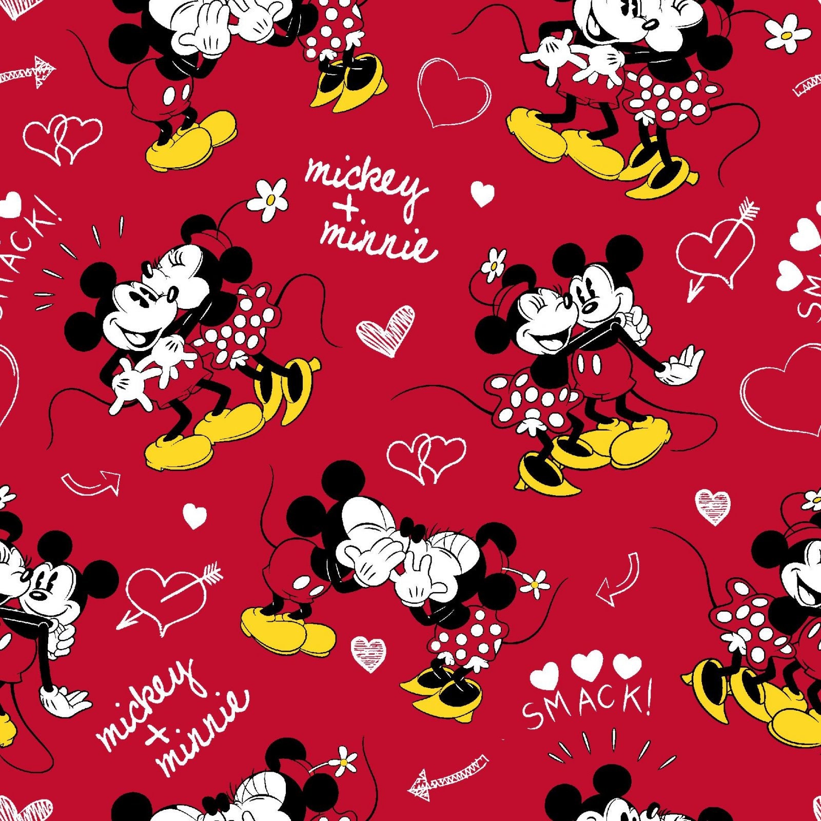 Tela San Valentín tela de San Valentín Mickey y Minnie - Etsy España