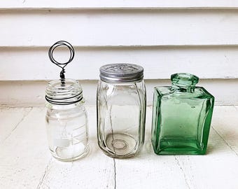 Vintage Pyrex Bottle Photo Stand: Farmhouse Postcard Holder