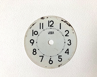 Vintage clock face / Vega metal clock face