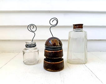 Vintage insulator photo stand  / Small photo stand