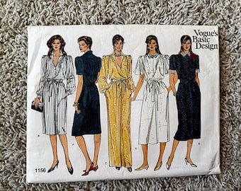 Vintage Vogue 1990s Dress Sewing Pattern #1156, Sizes 8-12