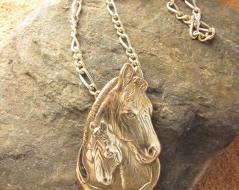 Zebra Mom and Baby Pendant  | Zebra Necklace |  Wildlife Jewelry