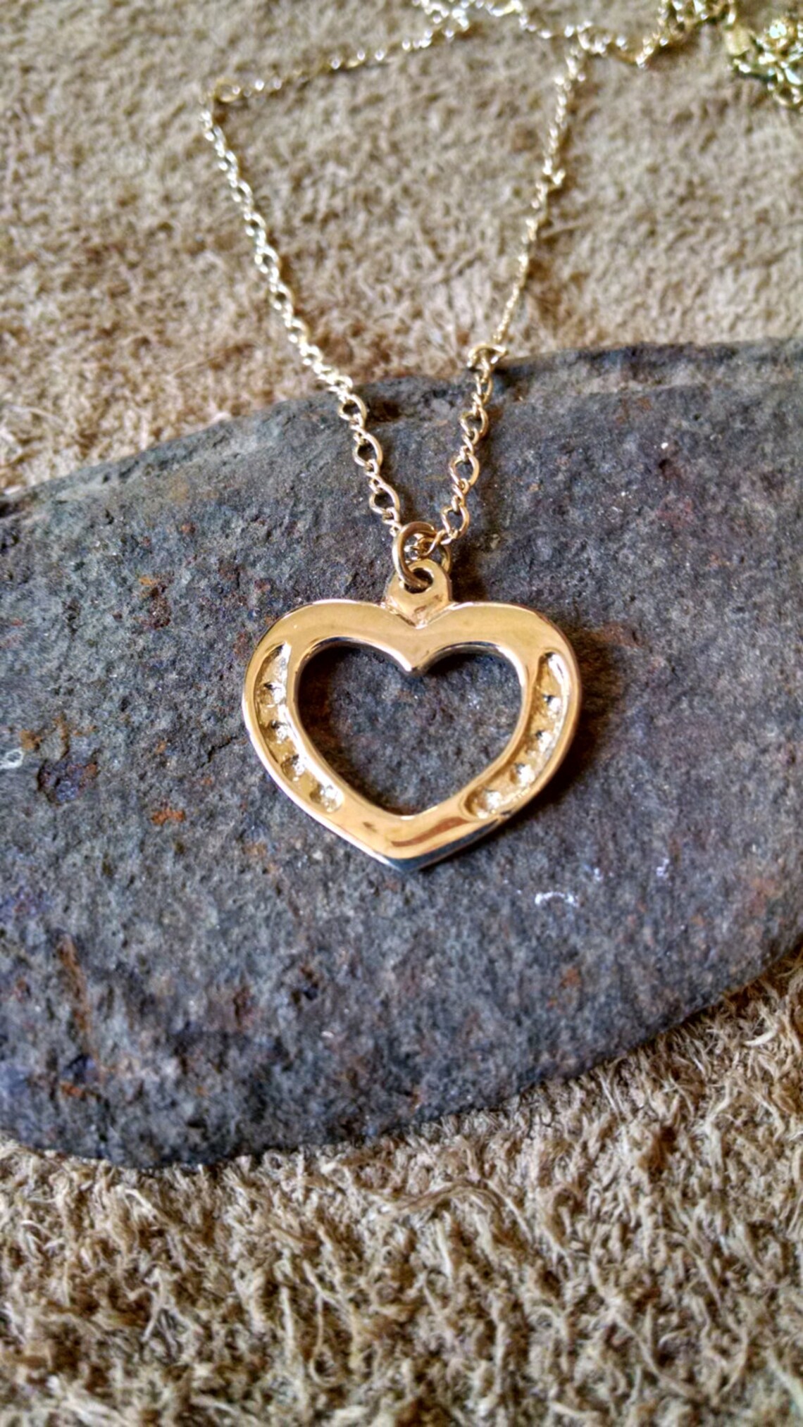 Horseshoe Heart Necklace Horse Jewelry Heart Pendant Etsy