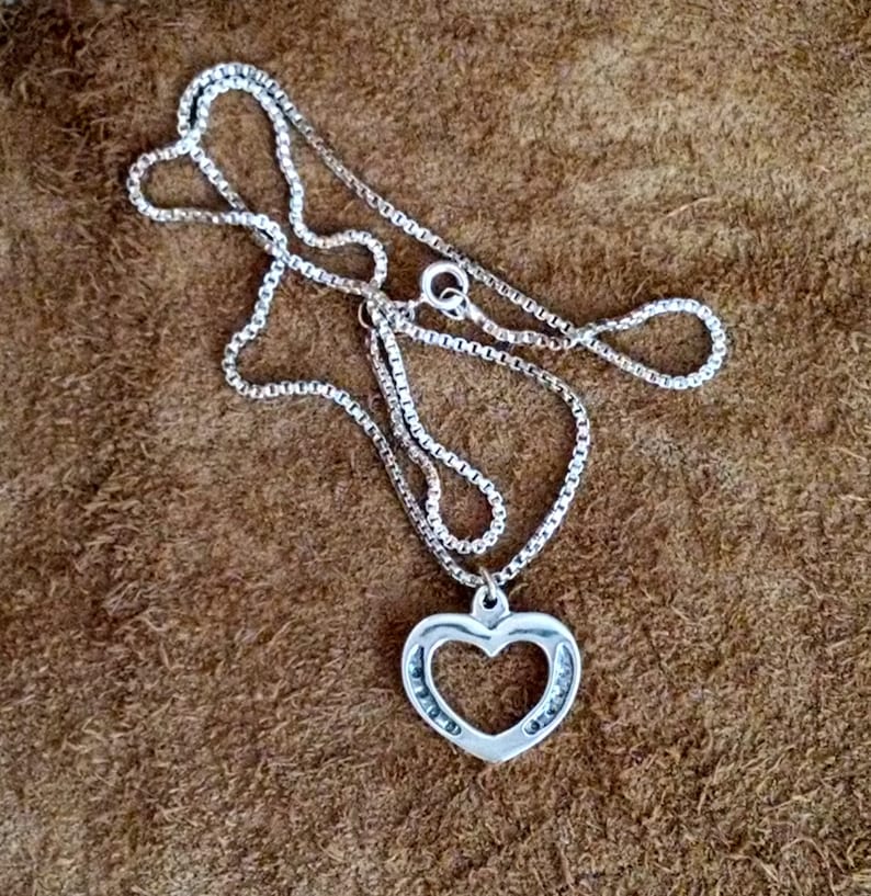 Horseshoe Heart Necklace Horse Jewelry Heart Pendant Etsy