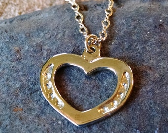 Horseshoe Heart Necklace | Horse Jewelry | Heart Pendant