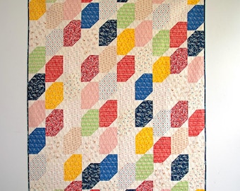 Point Twist PDF Download Quilt Pattern | Confident Beginner Sewing Tutorial | Layer Cake Friendly | Baby, Throw, Twin, Full/Queen Bed, King