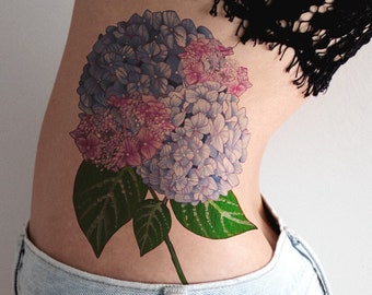 Hydrangea Tattoo Etsy
