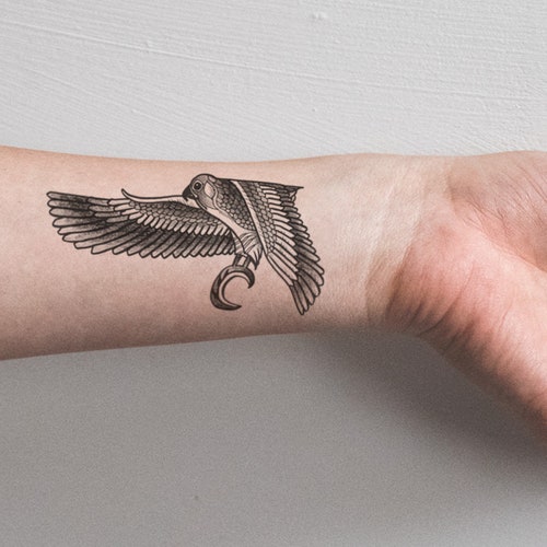 Egyptian Falcon Temporary Tattoo Bird Eagle Hawk Wings Faience - Etsy Egyptian Falcon Temporary Tattoo Bird Eagle Hawk Wings Faience - Etsy