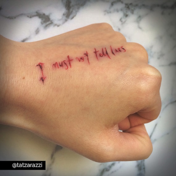 I Must Not Tell Lies Temporary Tattoo Cosplay Costume Etsy