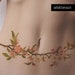 Cicatrice copertura tatuaggio temporaneo / lungo vintage botanico fiore di ciliegio ramo ghirlanda tatuaggio / per addominoplastica cicatrici mastectomia cesareo