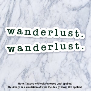 Wanderlust Typewriter Fake Temporary Tattoo Small Minimalist Hipster