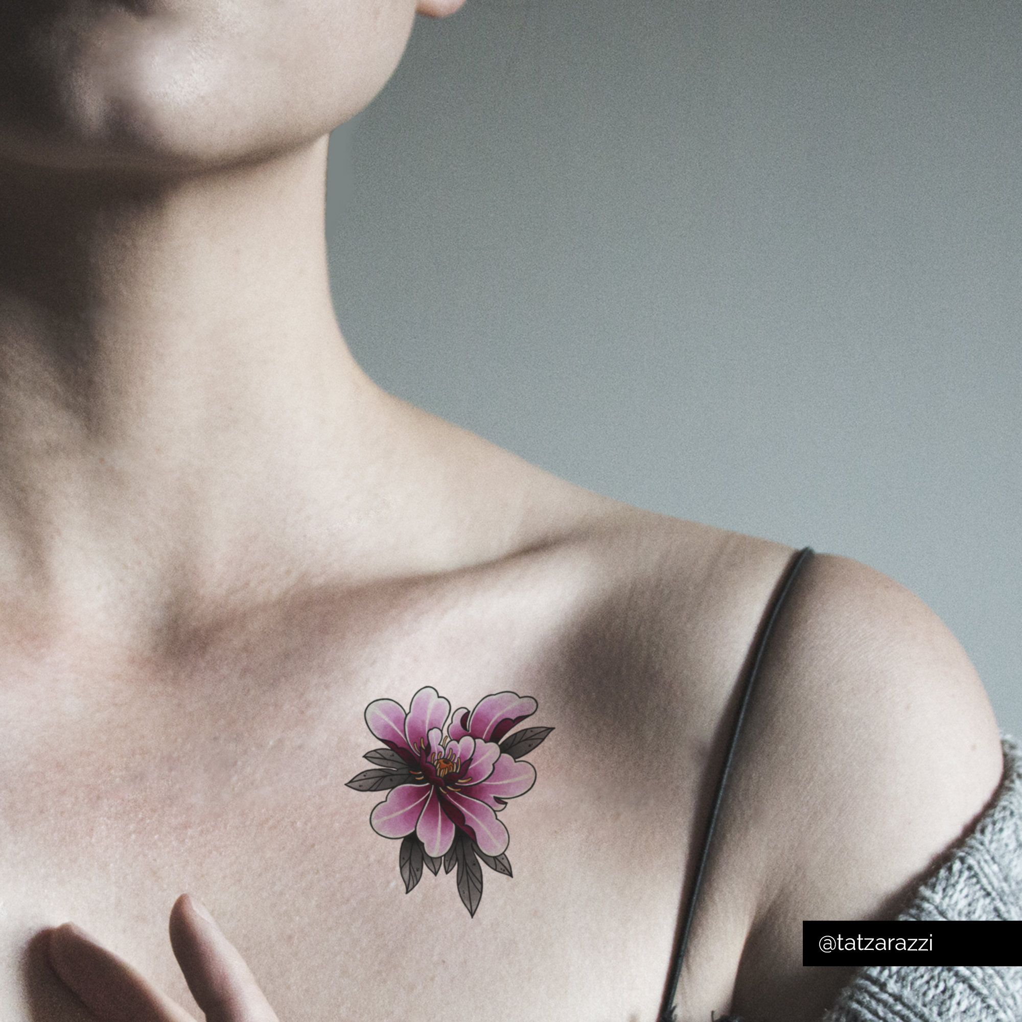 Blue Peony Flower Temporary Tattoo Original Japanese Asian - Etsy