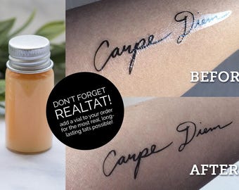 Eliminador de brillo de tatuajes líquido Real Tat, realista, temporal, con pincel, para maquillaje, efectos especiales, cosmético, 10 ml