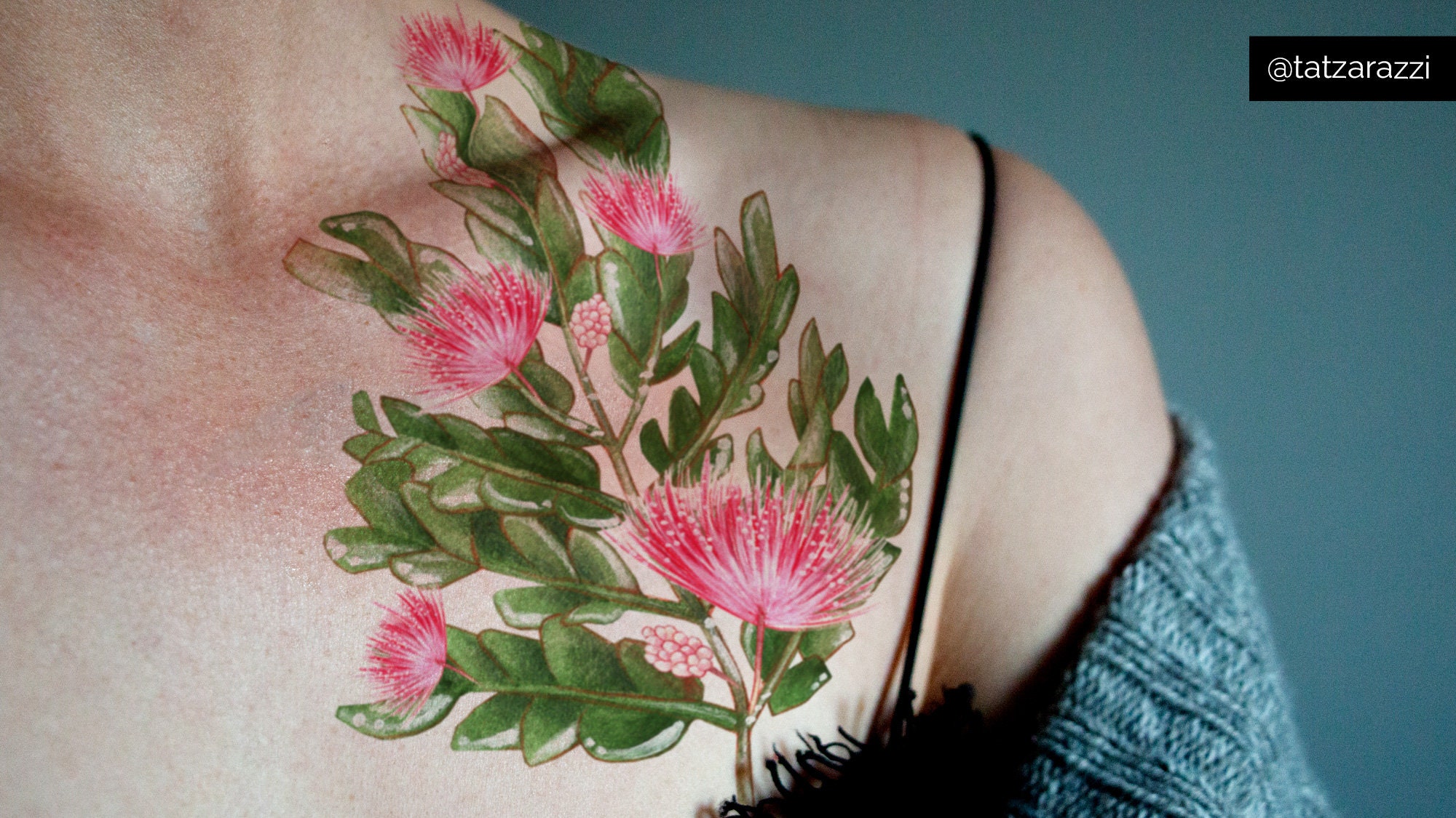 Mimosa flower tattoo