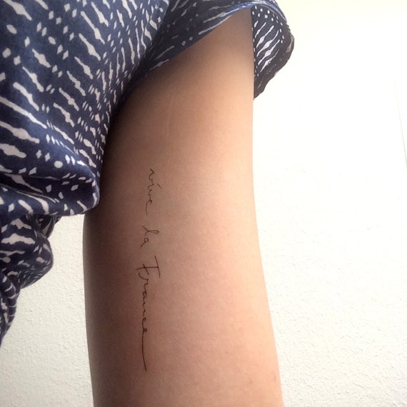 Vive La France Skript Kalligraphie Kursive Minimal Temporare Etsy