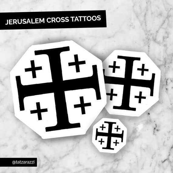 Jerusalem Kreuz Zierlich Temporare Temporare Tattoo Pilger Etsy