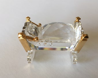 SWAROVSKI Crystal Figurine Baby Rocking Bed