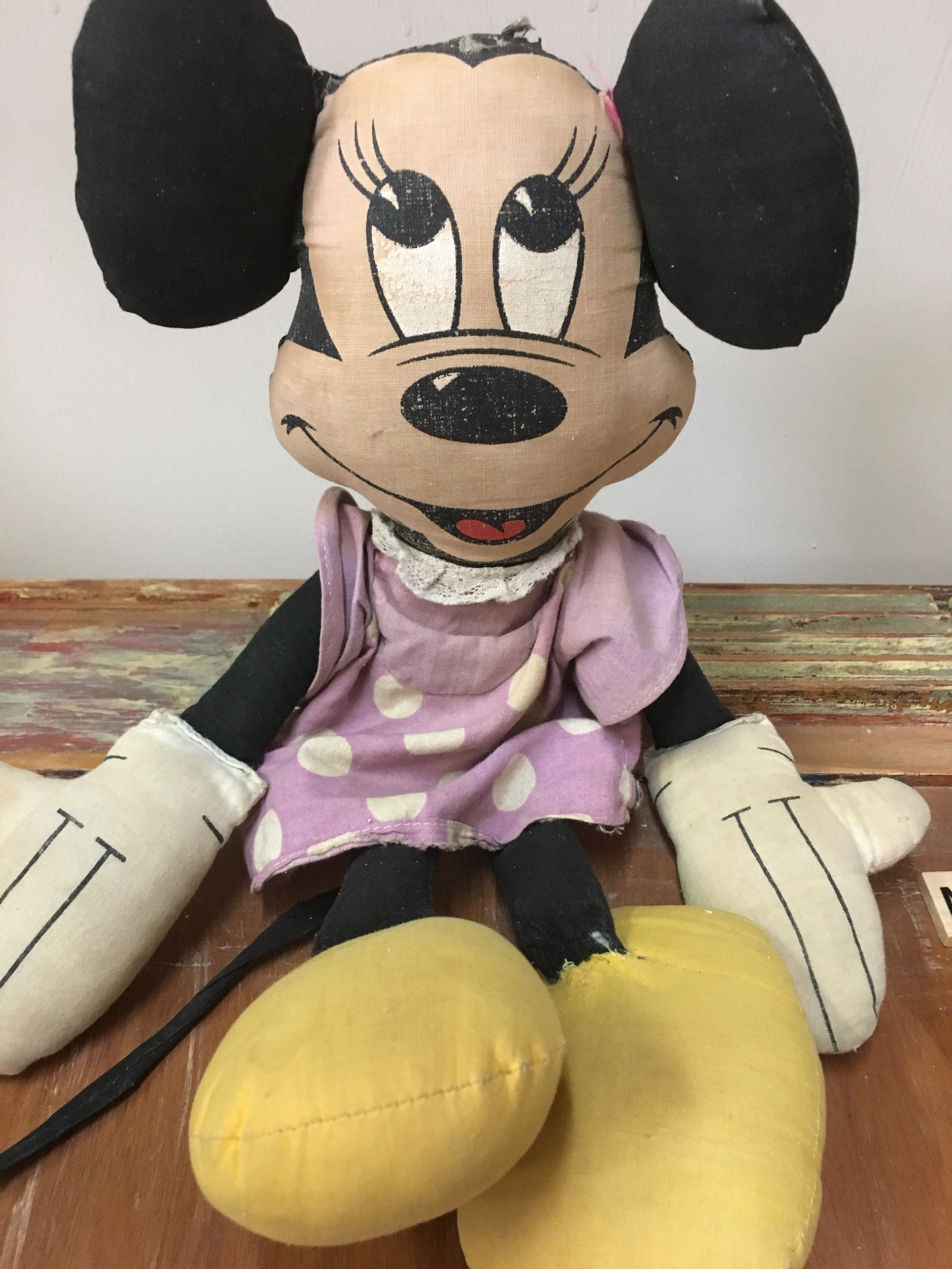 Vintage Mickey Mouse and Minnie Mouse Rag Doll Soft Toys Etsy UK