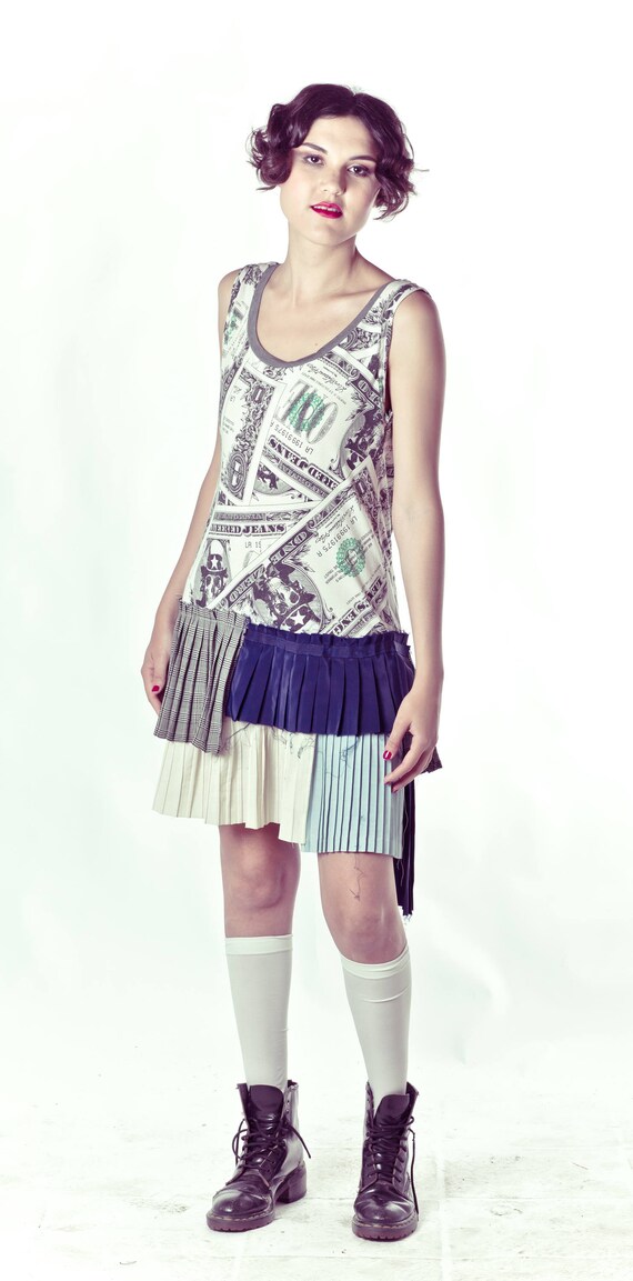 open lace back dress FINAL SALE! City Lady- Ombre T-shirt and LONG Pleated Skirt SET (NEW)   DivAbby