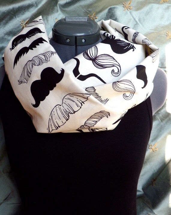 Items similar to Mustache Infinity Scarf Makes a FUN Gift on Etsy