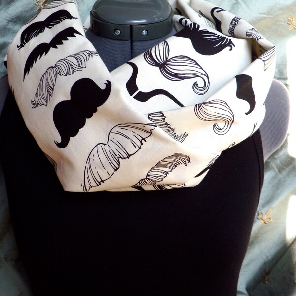 SALE TODAY ONLY Mustache Infinity Scarf Fun Valentines Day Gift