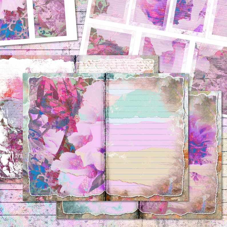 Instant Download Printable Floral Pastels Junk Journal Kit Etsy