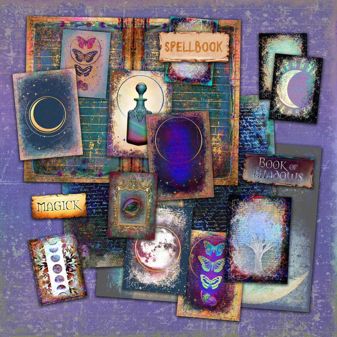 Instant Download Printable Mystic Coven Magic Spellbook Junk Journal