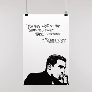 Michael Scott Wayne Gretzky Quote Poster image 2